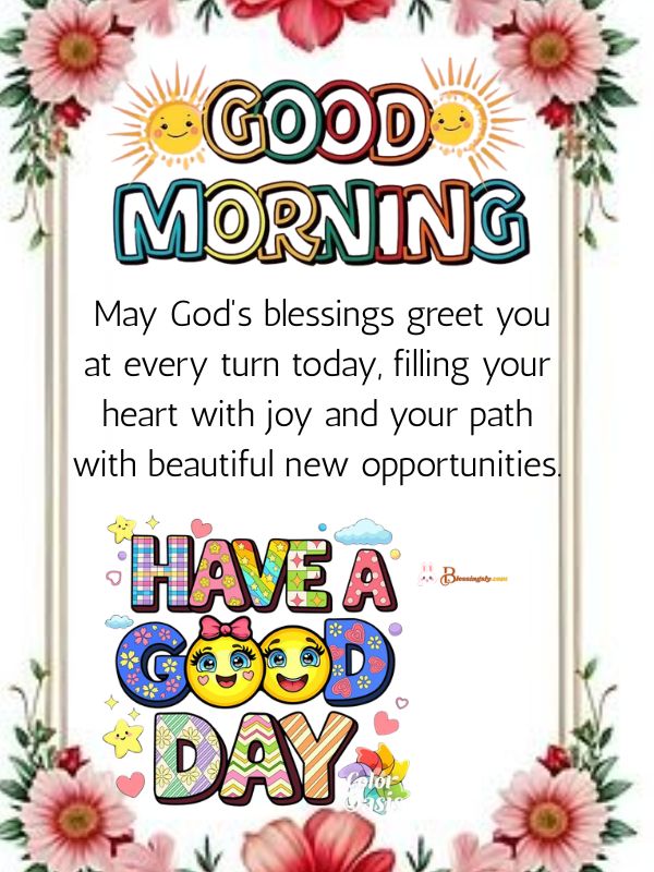 Monday Greetings and blessings with white background and good morning GIF