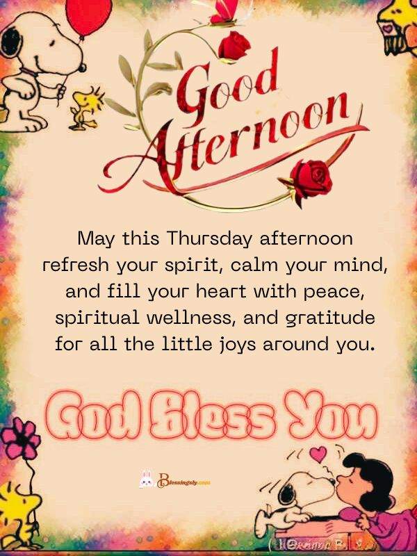 Thursday afternoon blessings image with inspiring quotes, positive energy, and peaceful vibes to refresh your day and lift your spirit