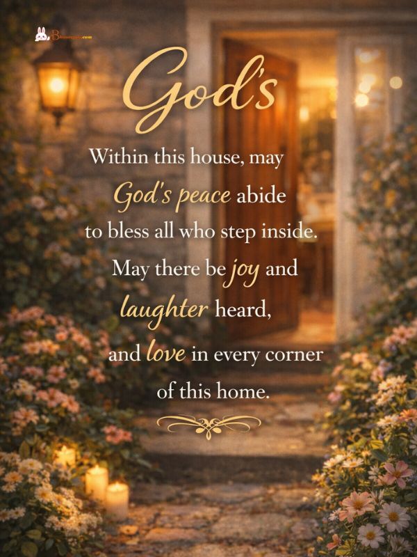 Short house blessing prayer asking God to fill the home with peace, protection, love, and blessings for the family.