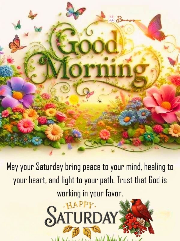 Beautiful Saturday morning blessings with serene sunrise, peaceful nature, and positive vibes. Inspirational quotes for a fresh start and relaxing weekend mornings.